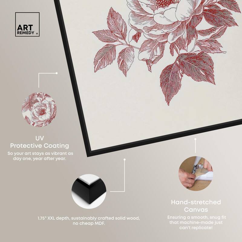 Breezy Red Pencil Blooms Canvas by Art Remedy