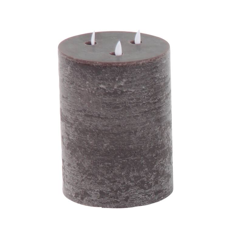Modern Wax and Led Black Flicker Candles (Set of 3) - S/3 4", 6", 8"H - S/3 4", 6", 8"H