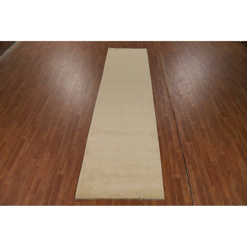 Modern Gabbeh Oriental Runner Rug Handmade Wool Carpet - 3'2"x 11'10"