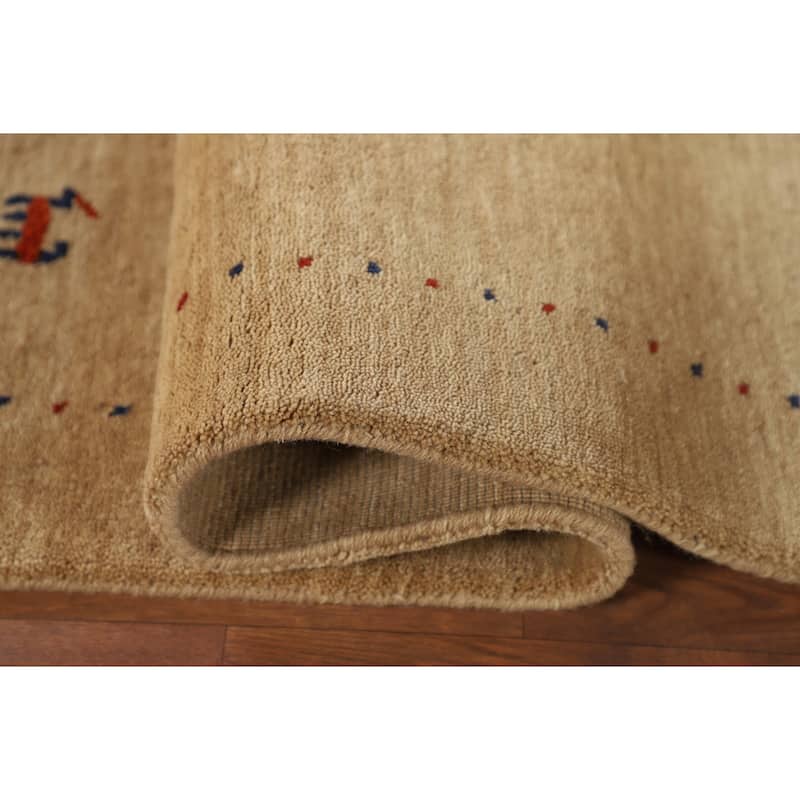 Tribal Gabbeh Area Rug Handmade Oriental Wool Carpet - 3'11"x 5'10"