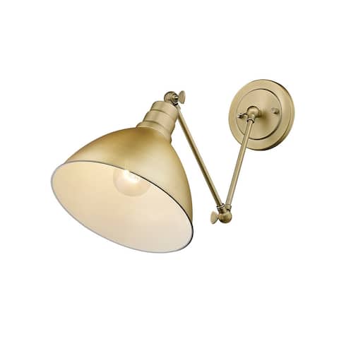 1 Lt Double Adjustable Armed Wall Sconce Brass