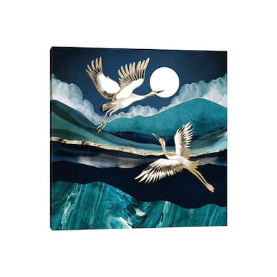 iCanvas "Midnight Cranes" by SpaceFrog Designs Canvas Print
