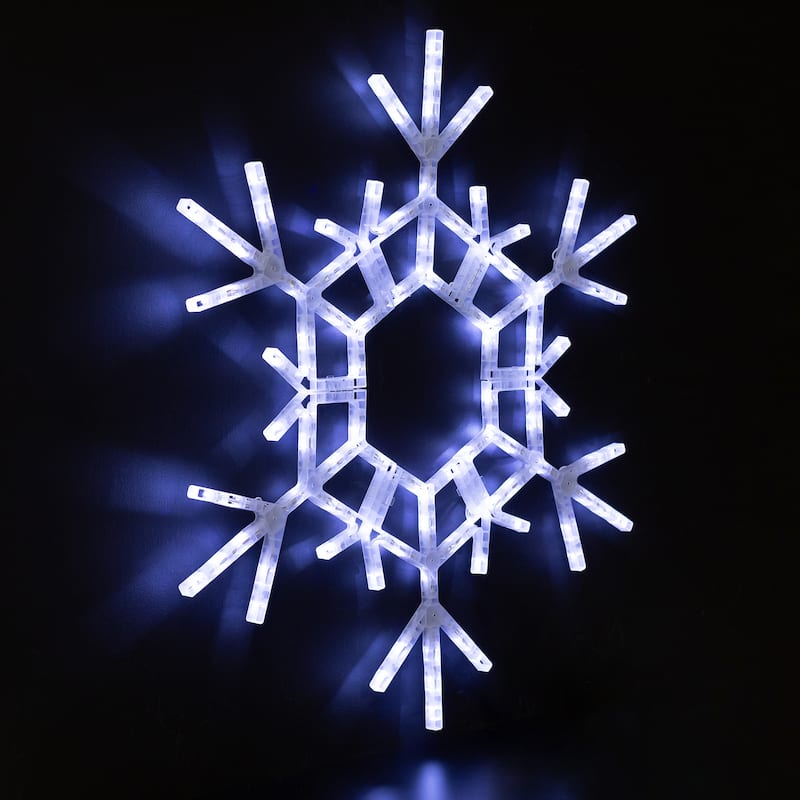 LED Lighted Large Foldable Snowflake Outdoor Christmas Decoration - 36" - Pure White