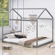 preview thumbnail 2 of 7, Queen Size Wooden House Bed with Headboard