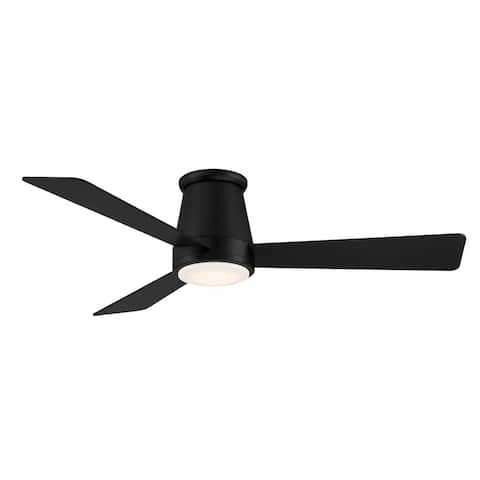 Hug Indoor and Outdoor 3-Blade Smart Compatible Flush Mount Ceiling Fan 52in with 3000K LED Light Kit and Remote Control