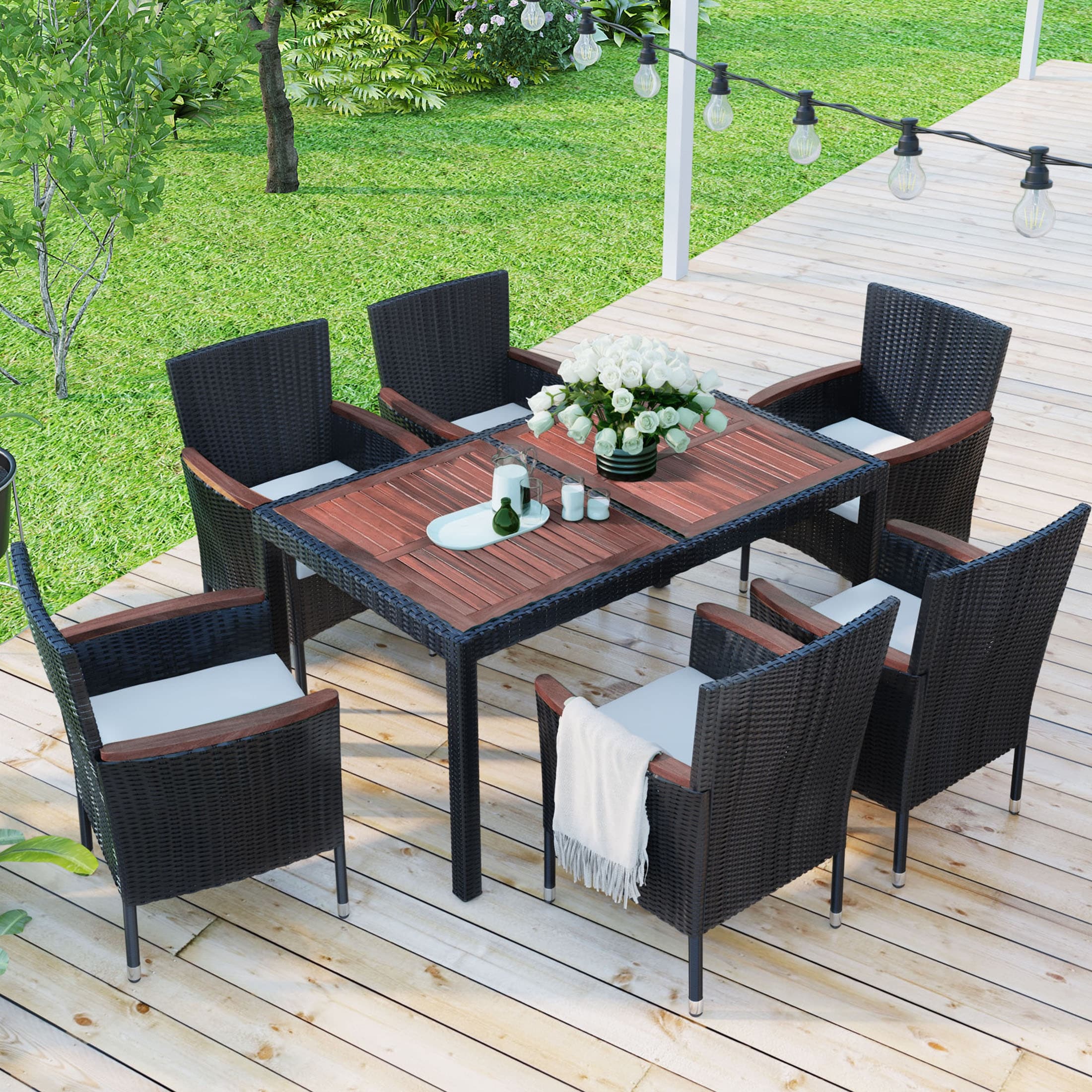7 Piece Outdoor Patio Dining Set Bed Bath Beyond 37836646