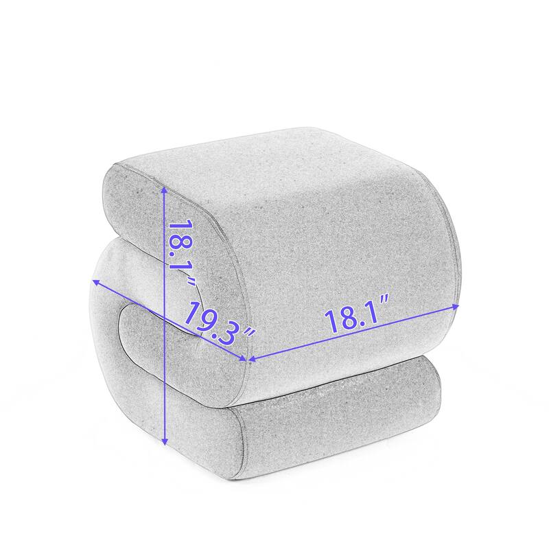 S-shape Ottoman Makeup Stool Footstool （Teddy/Velvet）