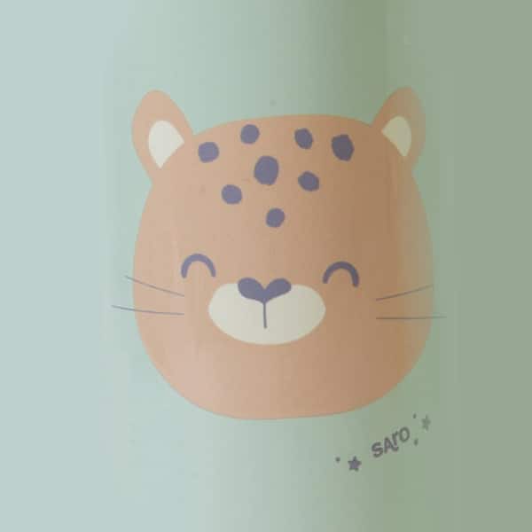 slide 2 of 5, Saro Insulated Water Bottle with Straw 16.9 fl oz. Cheetah