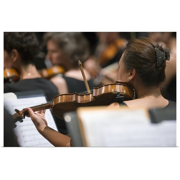 "Viola players in symphony orchestra during performance" Poster Print