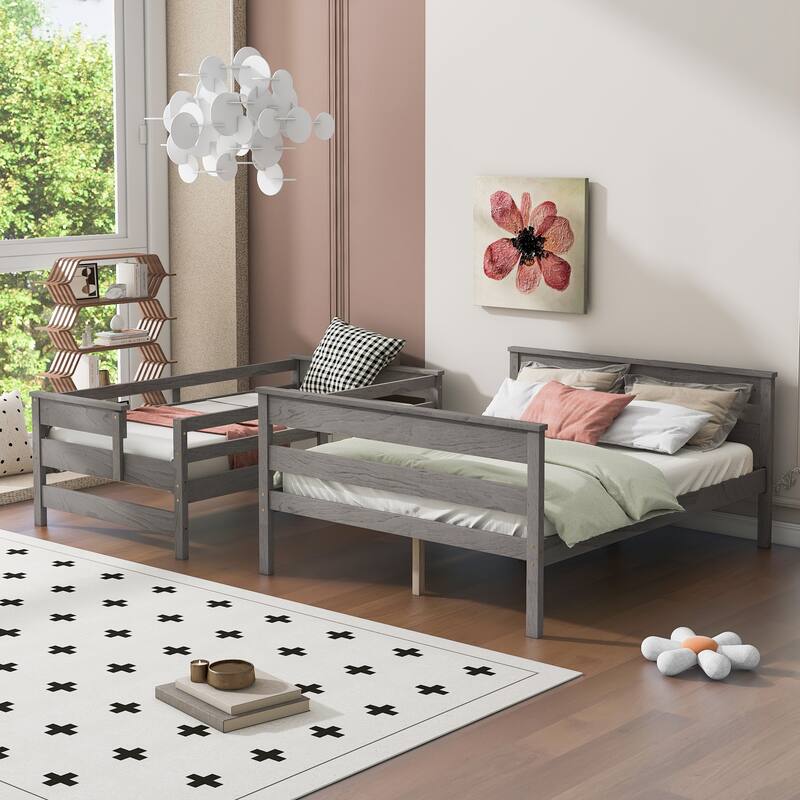 Bunk Bed with Ladder and Slat for Bedroom/Dorm