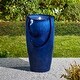 preview thumbnail 32 of 41, Glitzhome 30"H Oversized LED Ceramic Fountain Blue