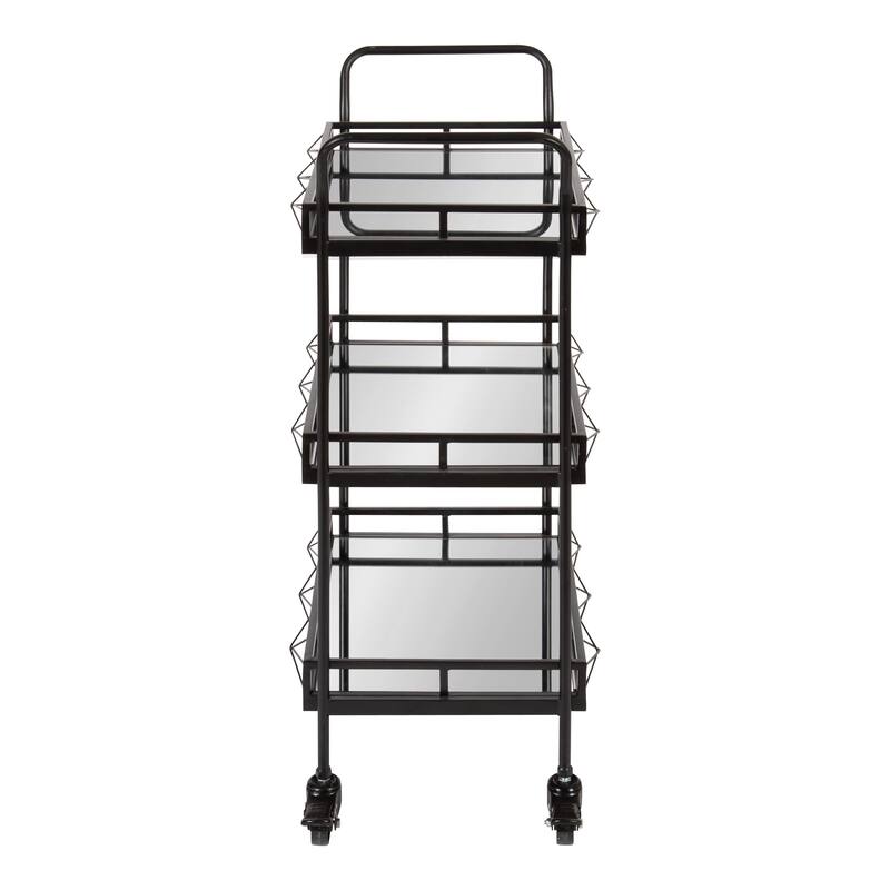 Kate and Laurel Ketia Metal and Glass 3-tiered Tray Bar Cart