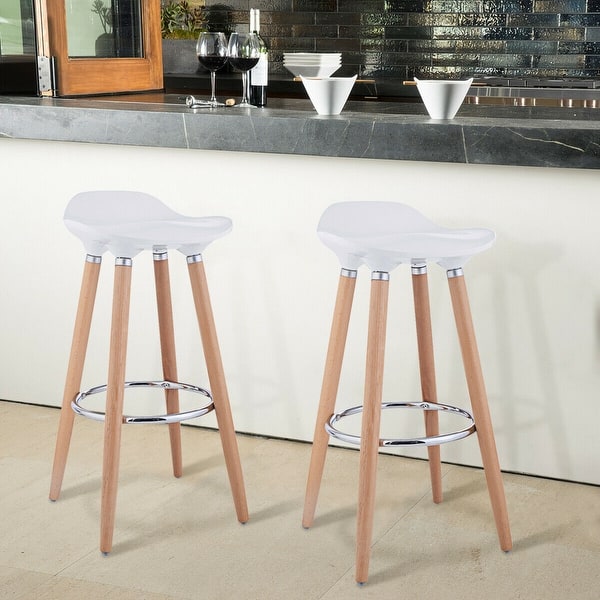 Costway Set Of 2 Abs Bar Stool Breakfast Barstool W Costway Set Of 2 Abs Bar Stool Breakfast Barstool W