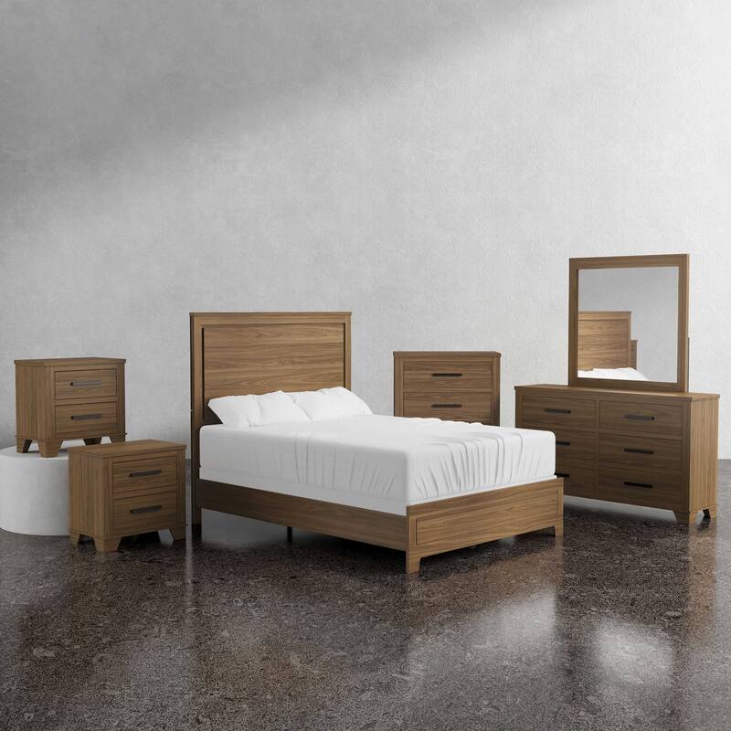Furniture of America Nyess Modern Chestnut Brown 6-Piece Wood Kids Bedroom Set - Full