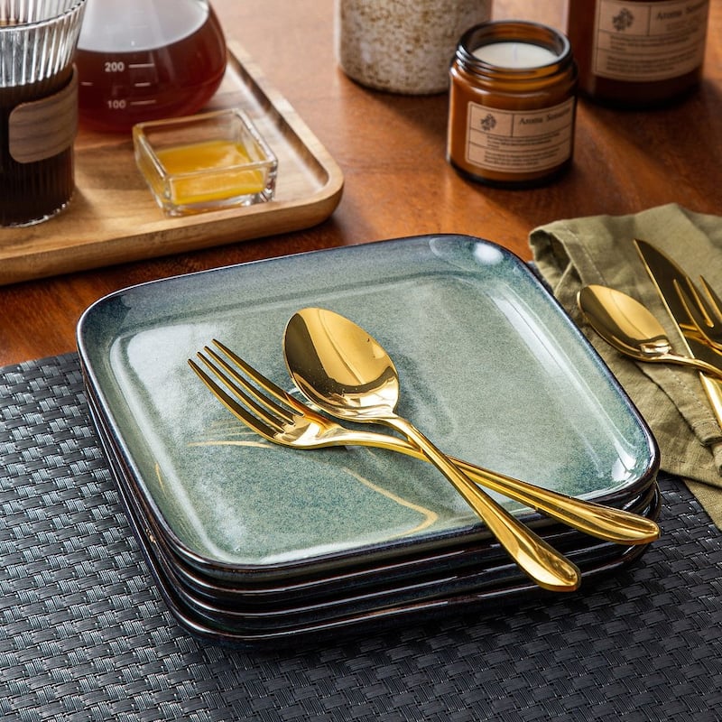 vancasso Stern Reactive Glaze Stoneware Dinnerware Set, Service for 4