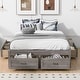 preview thumbnail 38 of 52, Full/Queen Size Platform Bed with 6 Storage Drawers, Wooden Bedframe, Storage Bed, Headboard Not Include, for Kids/Teens/Adults