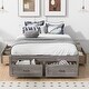 preview thumbnail 19 of 52, Platform Bed with 6 Storage Drawers, Wooden Bedframe, Full/Queen Size