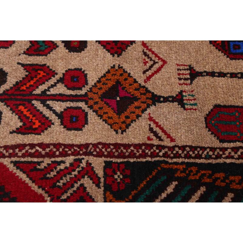 ECARPETGALLERY Hand-knotted Baluch Tan Wool Rug - 3'5 x 6'0
