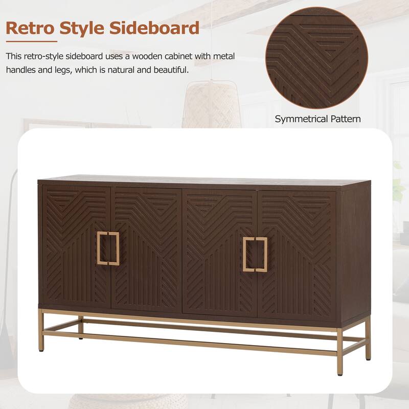 Nestfair Retro-Style Sideboard with Adjustable Shelves