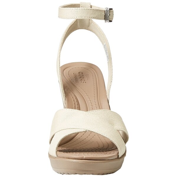 crocs leigh ii ankle strap wedge size 8