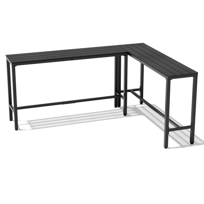 VredHom Outdoor Indoor Patio Rectangular Bar Table Pub Table