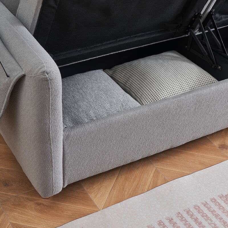 80-inch Light Grey Teddy Sofa for Versatile Use