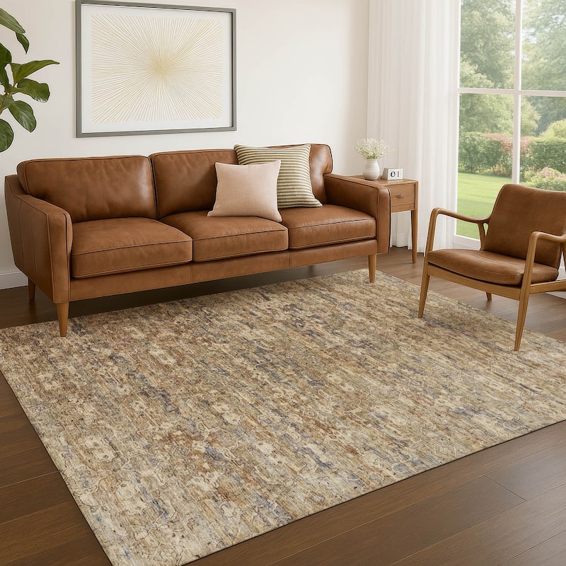 Machine Washable Indoor/ Outdoor Traditional Harmony Chantille Rug