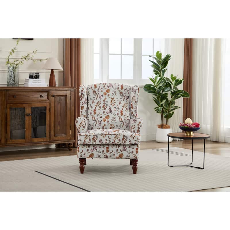 Accent Chair Side Chair Reception Chair with Wood Legs, Single Sofa Chair Leisure Chair Office Chair - Brown Yellow