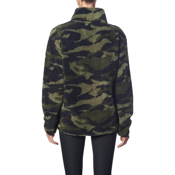 Bebe Sport Sherpa Camouflage Print Active 1 4 Zip Pullover Sweatshirt For Women Bebe Sport Sherpa Camouflage Print Active 1 4 Zip Pullover Sweatshirt For Women