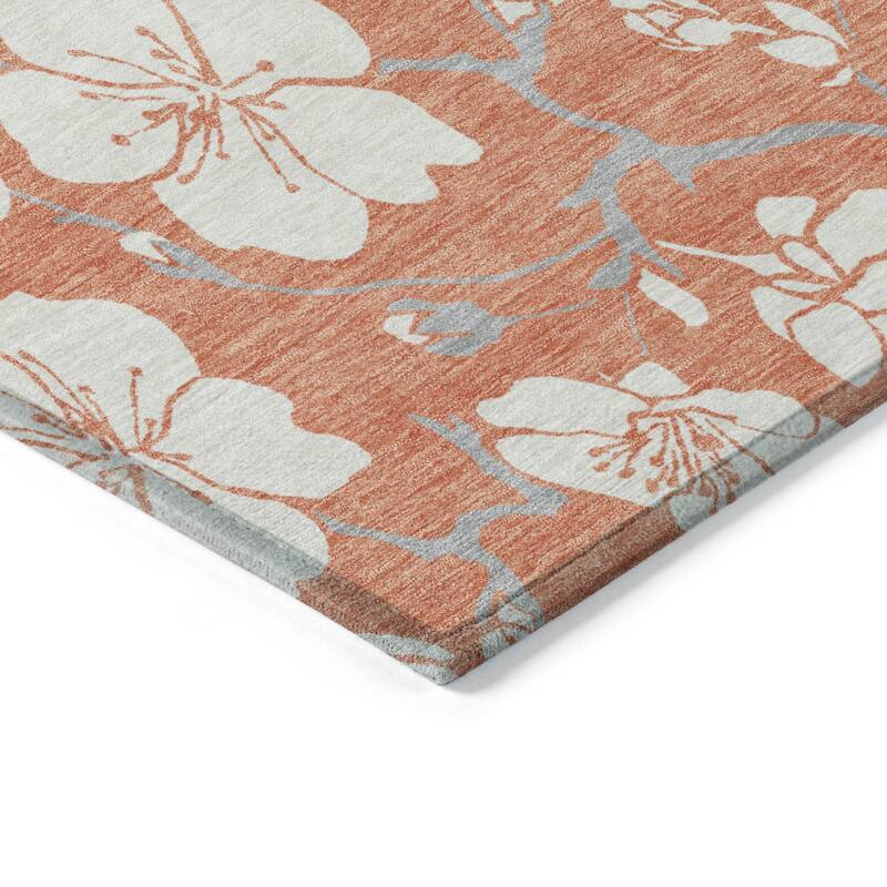 HomeRoots Floral Transitional Rectangle Outdoor Rug