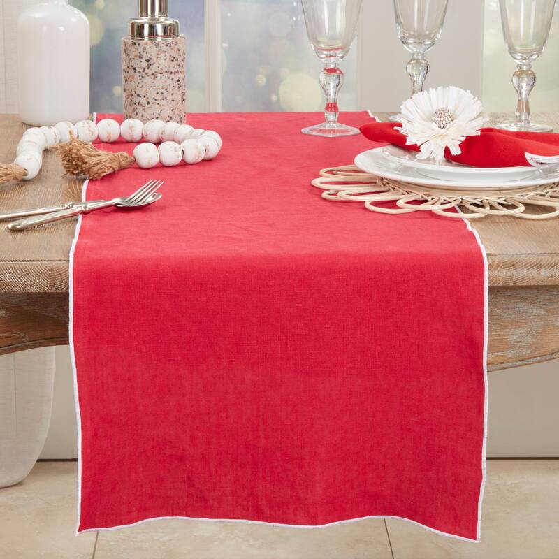 Stonewashed Stitched Edge Table Runner