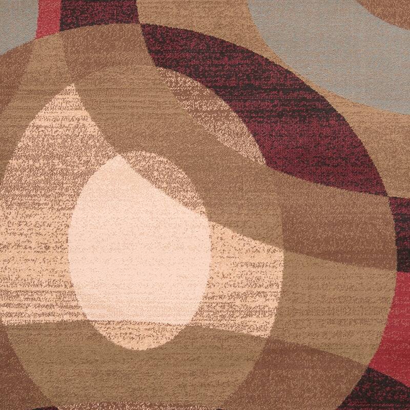 Hand-woven Grapevine Geometric Circles Plush Area Rug