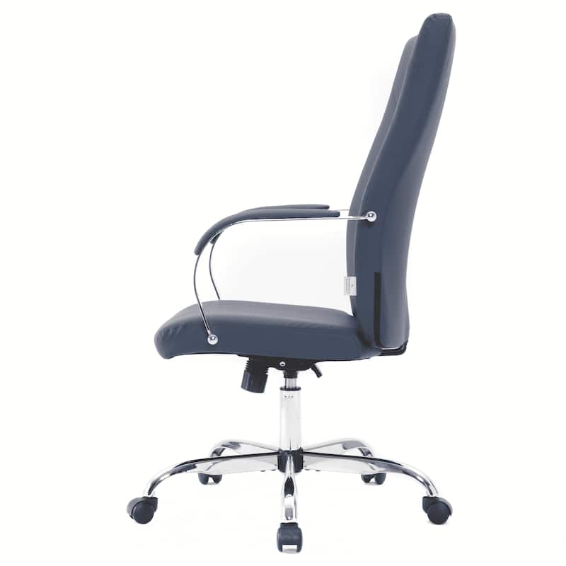 Sonora Ergonomic High Back Leather Office Chair with Lumbar Support, Adjustable Height, Tilt Lock, Chrome Frame & Swivel Casters