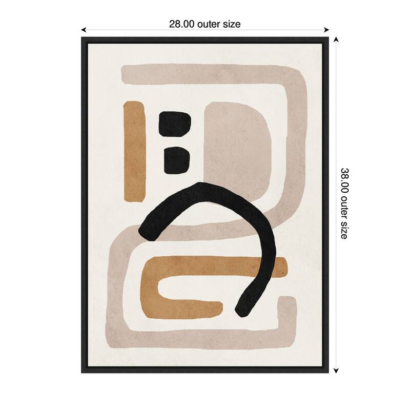 Kate and Laurel Sylvie Neutral Abstract 2 Minimal Modern Art Framed Canvas by July Art Prints