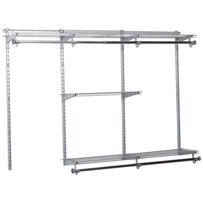 Rubbermaid FG3H1102TITNM 3-6' Classic Closet Kit Titanium Finish