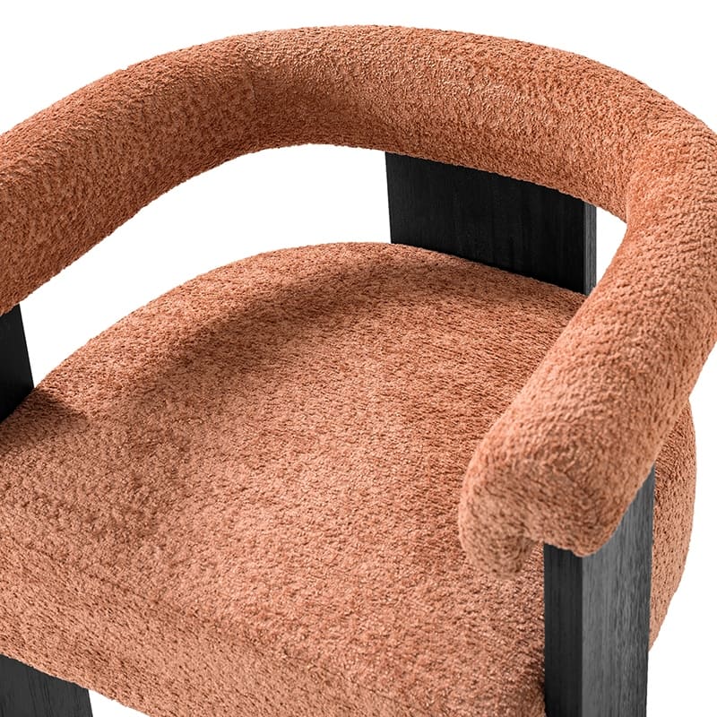 Georg Modern Boucle Dining Chair with Solid Wood Legs by HULALA HOME