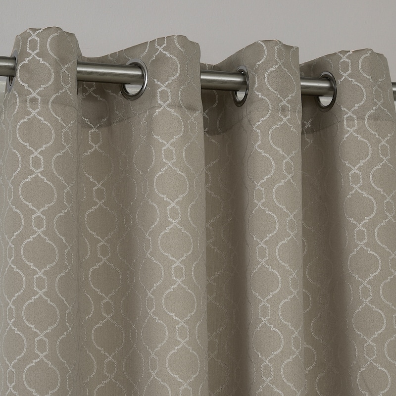Deconovo Geometric Knitting Room Darkening Grommet Curtain(2 Panels)