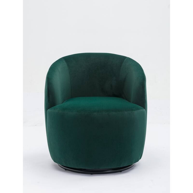 Velvet Fabric Swivel Barrel Chair