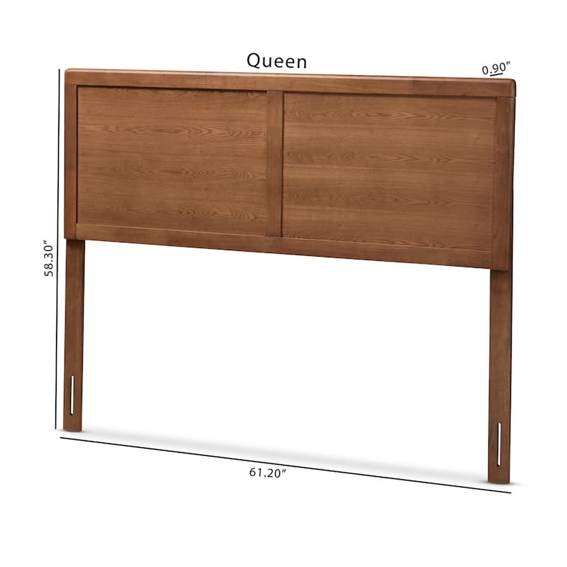 King Size Headboard Walnut Brown Wood - Adjustable, Predrilled, Sturdy - Home Bedroom Decor