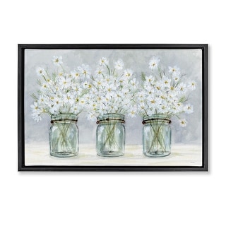 Stupell Daisies In Jars Framed Floater Canvas Wall Art Design By Patti ...