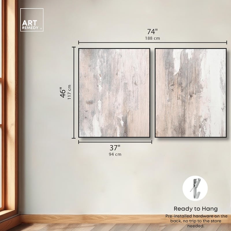 Striated Texture I Canvas Set of 2 by Art Remedy