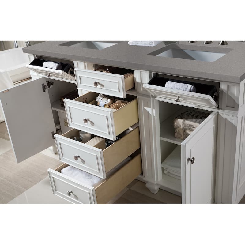 James Martin Vanities Bristol 60" Double Vanity, Bright White