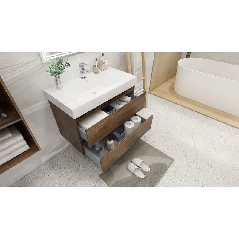 Baillie 42'' Wall-Mounted Vanity with Reinforced Acrylic Sink