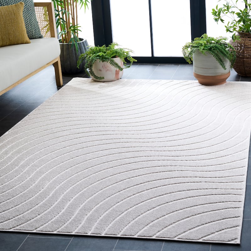 SAFAVIEH Stella John Washable Indoor/Outdoor Rug - Weather Resistant & Easy Cleaning