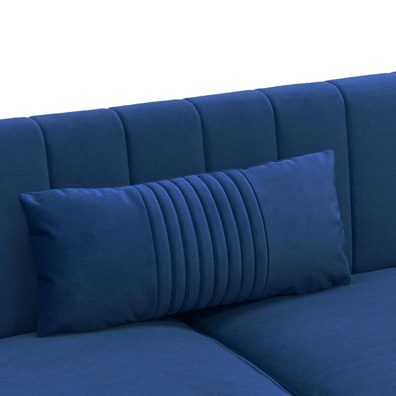 87.4" Luxury Loveseat Sofa with Metal Legs, Round Arms