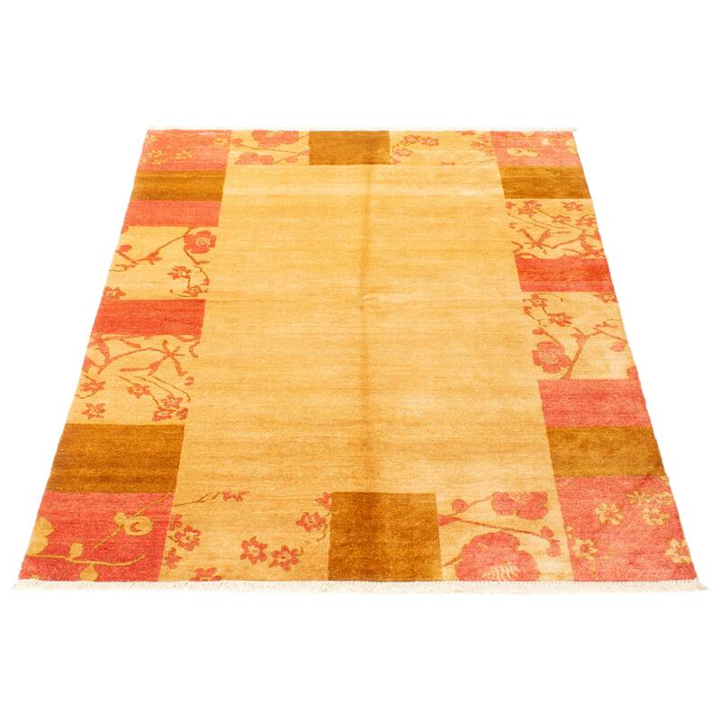 ECARPETGALLERY Hand-knotted Peshawar Ziegler Light Gold Wool Rug - 5'9 x 7'10