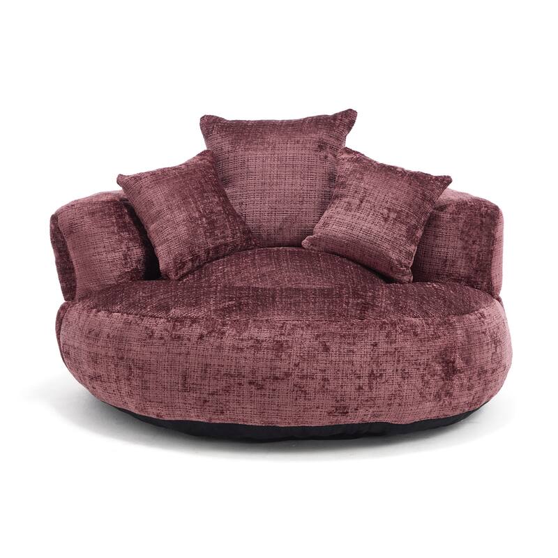 HOMEFUN Chenille Upholstered Durable Comfort Lounger High Back Bean Bag Chair