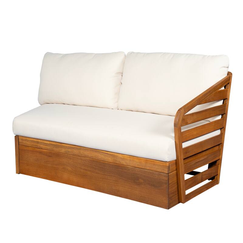 Christopher Knight Home - Drusilla Acacia Wood Patio V Sofa Set