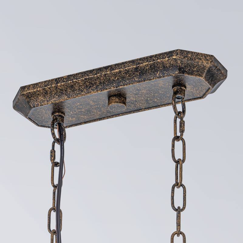 Vintage Glam 4-Light Linear Crystal Pendant Light for Kitchen Island Dining Room