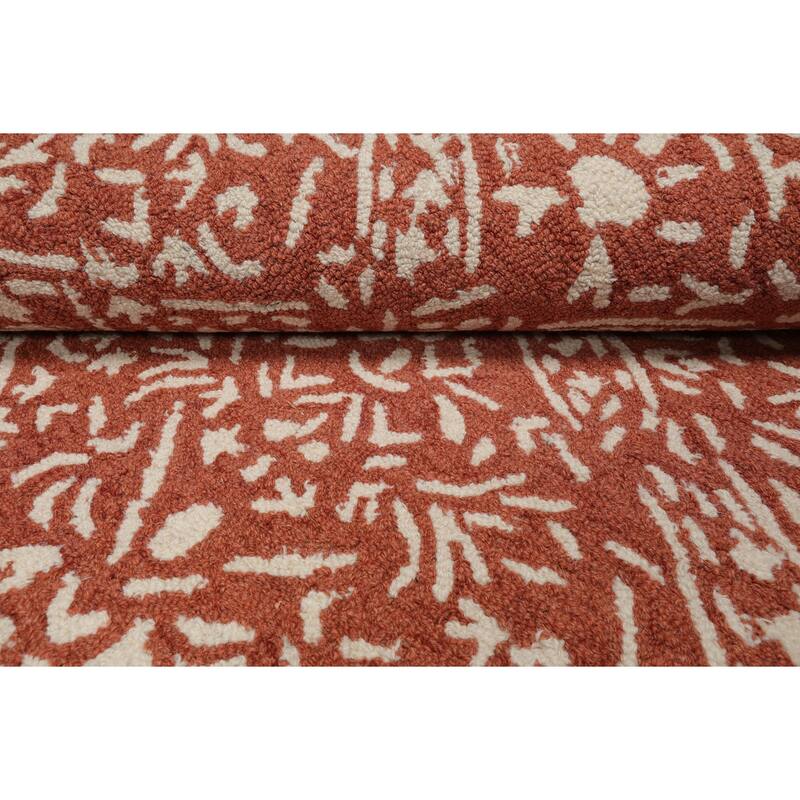Multi Size 5'x8' Sage Wool Hand Hooked Transitional Rug with All Over